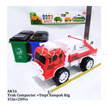 Mainan anak mobil mobilan truk compactor sampah + tempat sampah - AK09 / AK18 / AK16 truk +tmptsmpah