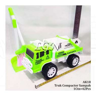 Mainan anak mobil mobilan truk compactor sampah + tempat sampah - AK09 / AK18 / AK16 truck+sapupngki