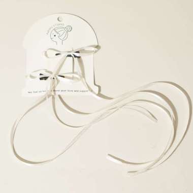 Papipu studio Petite long bow Jepit pita panjang petite L ivory