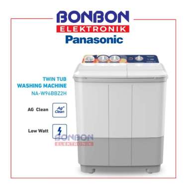 Panasonic Mesin Cuci 2 Tabung 9.5 Kg NA-W96BBZ2D / Twin Tub W96BBZ2D Low Watt