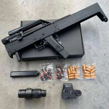 Mainan Dart Foam Blaster Magpul FMG-9 China New Brand Toys Hitam