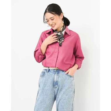 Geulis.id DAILY SHIRT COLORFULL SERIES (9 warna) KEMEJA KERJA / KEMEJA ANTIKUSUT S MAGENTA