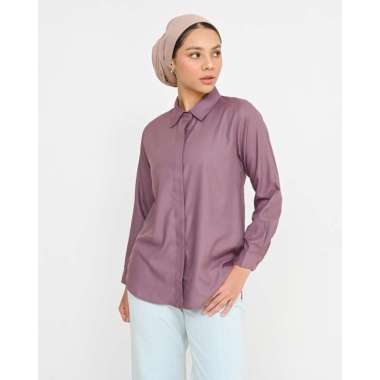 Geulis.id DAILY SHIRT COLORFULL SERIES (9 warna) KEMEJA KERJA / KEMEJA ANTIKUSUT S MAUVE