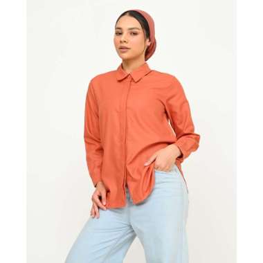Geulis.id DAILY SHIRT COLORFULL SERIES (9 warna) KEMEJA KERJA / KEMEJA ANTIKUSUT S ORANGE
