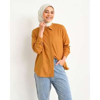 Geulis.id DAILY SHIRT COLORFULL SERIES (9 warna) KEMEJA KERJA / KEMEJA ANTIKUSUT S PUMPKIN