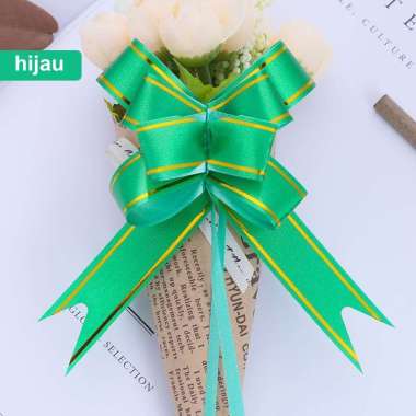 aiGooTan - PITA TARIK LIST EMAS - Serut Parcel Kado Souvenir Suvenir Hiasan Lis Ribbon Pull Gold NO.