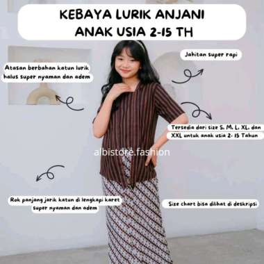 Setelan kebaya lurik anak perempuan lengan pendek kebaya lurik anjani kebaya anak perempuan setelan 