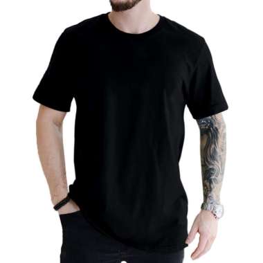 Jerrico Kaos Polos Lengan Pendek - Pakaian Distro Cowok - Baju Atasan cowok XXL Hitam