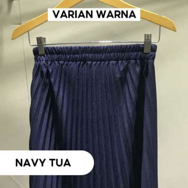 Rok Plisket Wanita / Rok RempeL 100 CM / Rok Lipet / Rok Plisket Panjang Navy Tua