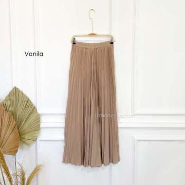 Rok Plisket Wanita / Rok RempeL 100 CM / Rok Lipet / Rok Plisket Panjang Vanilla