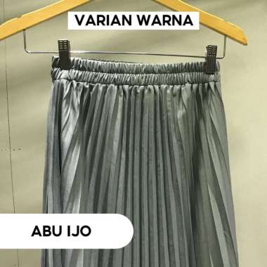 Rok Plisket Wanita / Rok RempeL 100 CM / Rok Lipet / Rok Plisket Panjang Abu ijo