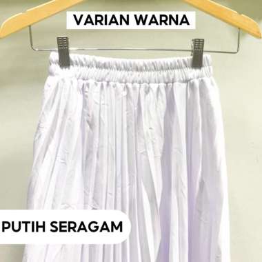 Rok Plisket Wanita / Rok RempeL 100 CM / Rok Lipet / Rok Plisket Panjang Putih Seragam