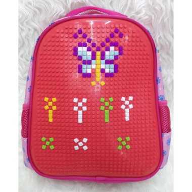 TAS LEGGO RANSEL SEKOLAH ANAK MAKE UR LEGGO B888 Pink Tua