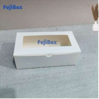 Fuji Box Dus Kotak kue Ivory 20 cm x 10 cm x 8 cm Putih Ivory Premium Jendela ( 10 pcs )