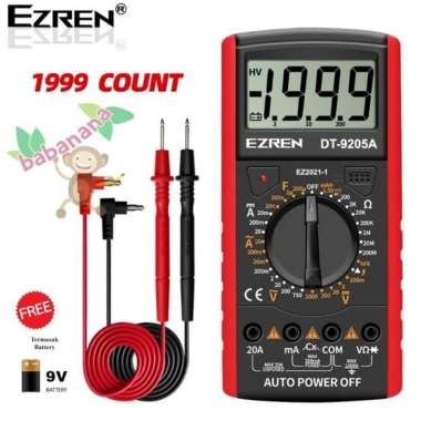 Ezren DT 9205A multimeter digital alat tes listrik kabel elektronik