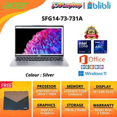 Acer Swift Go 14 SFG14-73-731A Silver Ultra 7 155H Win11 OHS