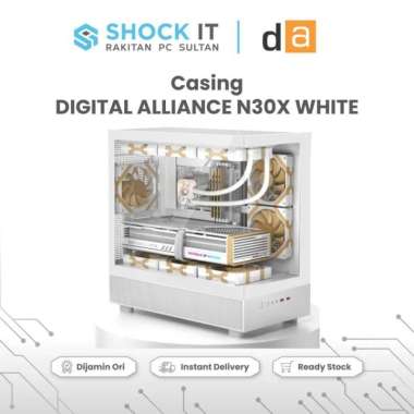 Digital Alliance N30X Casing Komputer M-ATX include 3Fan - DA N30X Casing PC Gaming - Putih