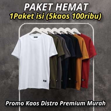 T-SHIRT POLOS / KAOS POLOS BAHAN KATUN BAMBU PREMIUM 100% KNITTO COTTON BAMBOO 30S DISTRO 5 Kaos L