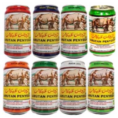 Larutan penyegar cap badak kaleng 320 ml lemon