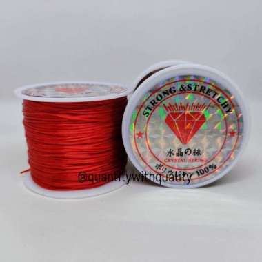 Tali Benang Karet Elastis 60 Meter Uk 0,4mm Super Kuat Bahan Craft Gelang Kalung Manik Manik DIY ter