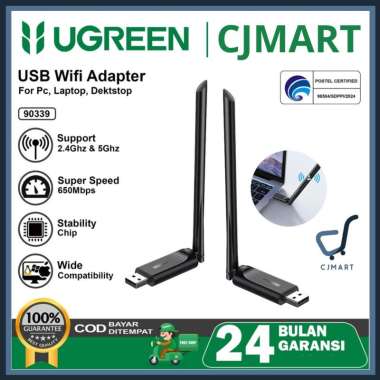 UGREEN Wifi Adapter Single Dual Band 2.4GHz-5GHz Max 1300Mbps - 90339 AC650