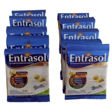 Entrasol Susu Entrasol Sachet Renceng Isi 10pcs Vanila Cokelat Membantu Merawat Tulang dan Gigi Vani