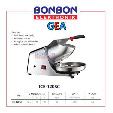 GEA Penghancur Es Batu ICE-120-SC / ICE 120 / Mesin Es Serut ICE-120SC (ICE SHAVER / CRUSHER)