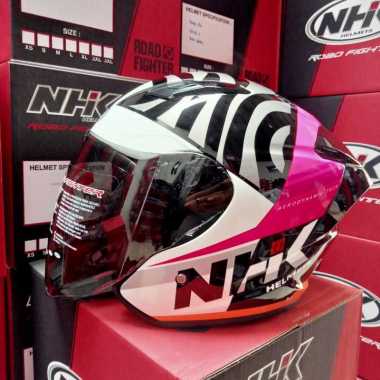 HELM NHK R1 ELITE AERODYNAMIC BLACK PINK SINGLE VISOR XL