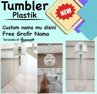 Botol Minum Aesthetic Polos Plastik Custom Grafir Nama Tumbler Minum Lucu Korea Botol Minum Anak Bpa