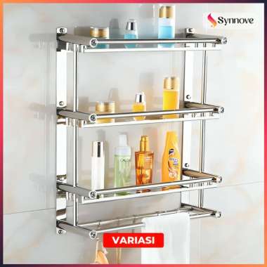 Rak Kamar Mandi Stainless Steel Multifungsi Rak Tempat Sabun Kamar Mandi Rak Dinding Kamar Mandi Tem