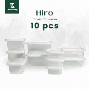 TAMA LIVING Hiro Toples Makanan Isi 12 Pcs Free Label Toples Kulkas Food Grade Wadah Makanan 10 PCS