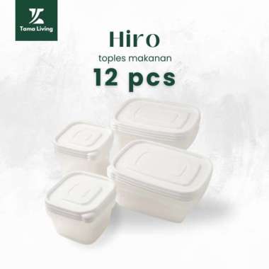 TAMA LIVING Hiro Toples Makanan Isi 12 Pcs Free Label Toples Kulkas Food Grade Wadah Makanan 12 PCS