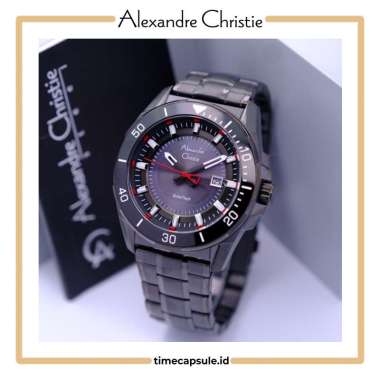 Jam Tangan Pria ALEXANDRE CHRISTIE Original AC 6680 MD Solar Tech FULL BLACK