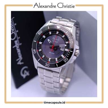 Jam Tangan Pria ALEXANDRE CHRISTIE Original AC 6680 MD Solar Tech SILVER BLACK