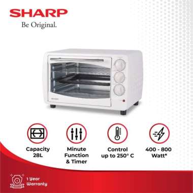 SHARP Oven Listrik 28 Liter EO-28WH Toast Grill Bake Roast & Convection EO28WH