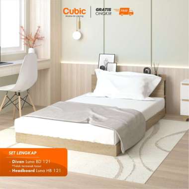 Cubic Dipan Kasur Minimalis / Ranjang Tempat Tidur / LUNA BD 121 Set Dipan Saja