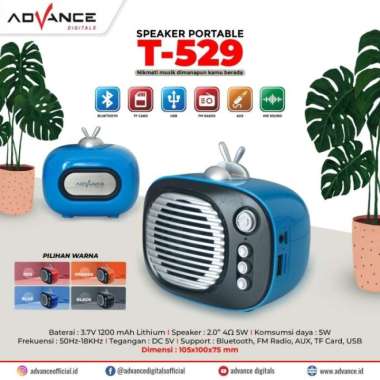 ADVANCE SPEAKER PORTABLE BLUETOOTH T-529 SPEAKER MINI