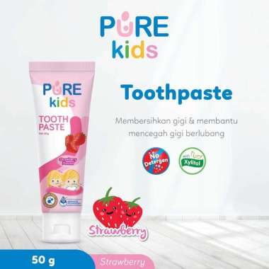 PUREKIDS PURE BB KIDS Toothpaste 50gr Xylitol Baby Odol Anak Bayi Strawberry