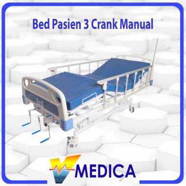 (Instant) Bed Pasien+Matras 3Crank Manual Sella / Ranjang Pasien+Matras Rumah Sakit