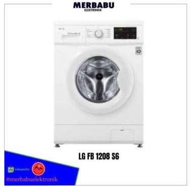 LG Fb 1208 S6w Mesin Cuci 1 Tabung Front Loading 8 Kg Inverter fb 1208 s6