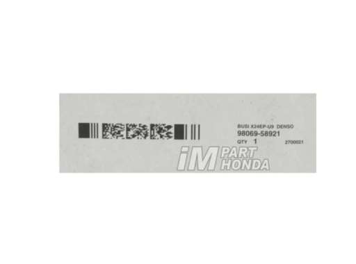 98069-58921 Busi Denso X24EPU9 Motor Honda CB CG GL Pro Max Megapro Primus Tiger Phantom