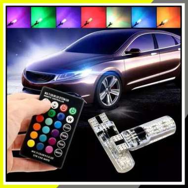 Lampu Senja Led Lampu Kota T10 RGB 16 Warna Remote Mobil Motor