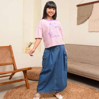 Maxi denim skirt/ Rok panjang jeans anak/ Daisy Too Cute 8 tahun