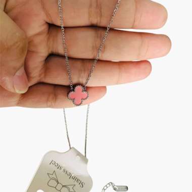 Kalung koye vancleef rantai nori titanium Cokelat