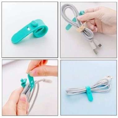 BLIAM Pengikat Kabel Penggulung Cable Binder Klip Cable Cord Holder Penjepit Kabel Charger Hp Univer