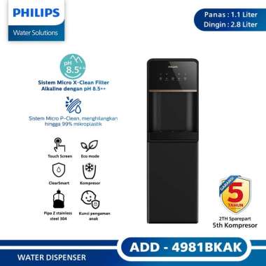 [NEW] Philips Water Dispenser Bottom Loading ADD4981BKAK - Hitam (Filter Microplastic + Alkaline)