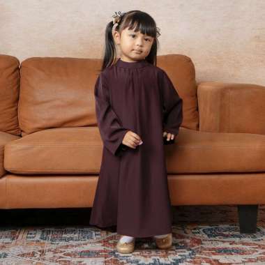 Lozy Hijab - Azura Dress Kids (Dress Anak Perempuan Bahan Katun Poliester) Violet 5-6 Thn