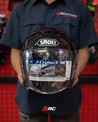 Helm Motor Half Face - Shoei J Cruise 3 Black Gloss Original M