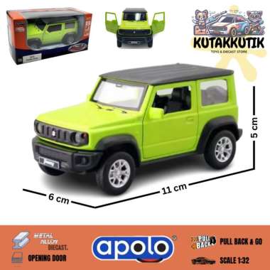 Mainan Mobil Jip Diecast Apolo MSZ 2018 Suzuki Jimny Hijau Skala 1:32