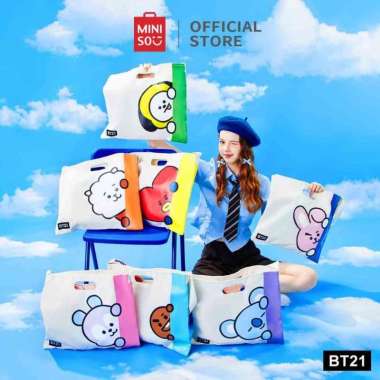 Miniso x BT21 Collection Tas Belanja Crossbody Shopping Bag Pertandingan Santai Kapasitas Tinggi Dap